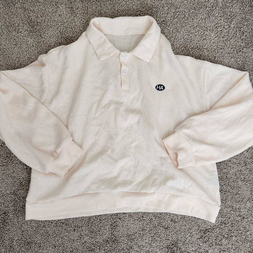 Womens long sleeve polo top